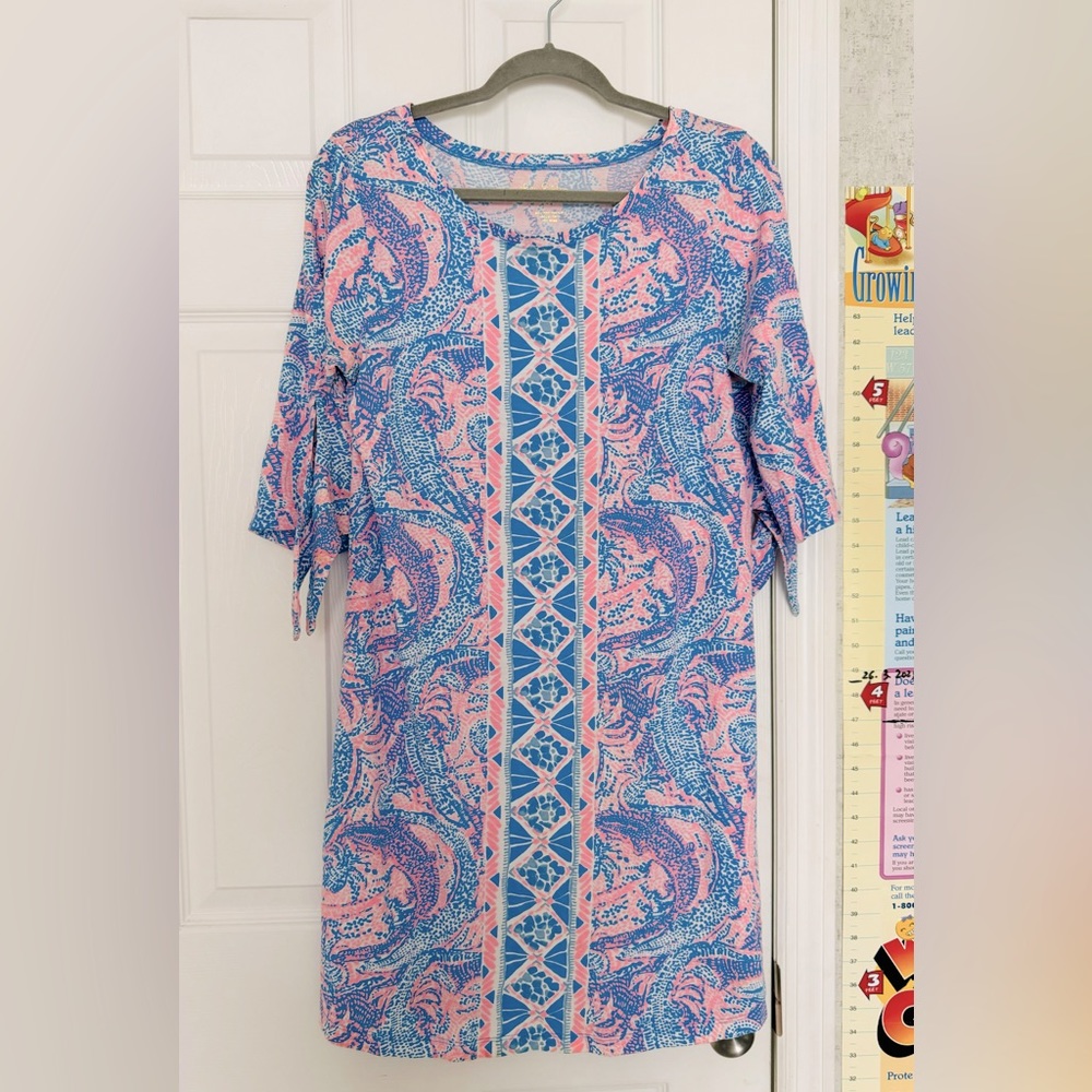 NWOT Lilly Pulitzer Preston knee length dress cotton Medium pink blue